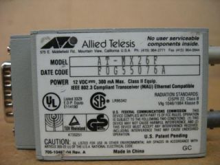 Allied Telesis CentreCOM MX26F Fiber Optic Transceiver
