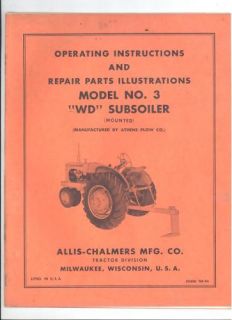 TM 94 Allis Chalmers Model No 3 WD Subsoiler Mounted by Athens Plow 