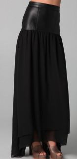 Patterson J Kincaid Leather Waisted Dalston Maxi Skirt Size Small 