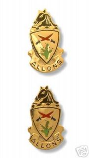 Army Crest 11th Armored Cavalry Motto Allons New Pair