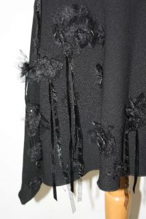 New BCBG MAXAZRIA Black Floral Aline Dress Skirt M 6