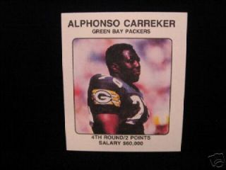 1989 Alphonso Carreker Packers NFL Franchise Game Card