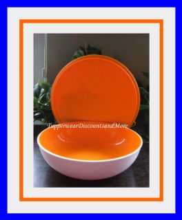 Tupperware NEW Allegra Radiance Orange & White Serving Bowl with Seal 
