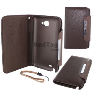 Leather Wallet Case Cover w Inner Card Slot For Samsung Galaxy Note 