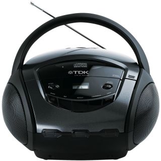 AM/FM radio with LED display Top loading CD player Programmable CD 