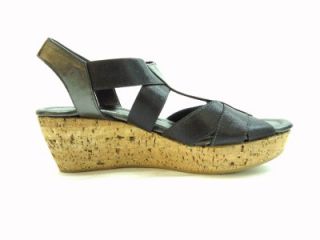 amalfi by rangoni serra cork antracite black sandal size 9n