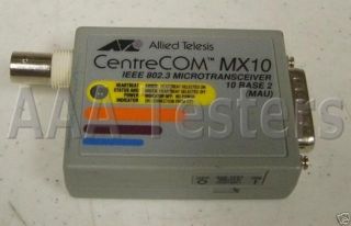   Allied Telesis CentreCOM MX10 IEEE 802.3 Microtransciever. Model # AT