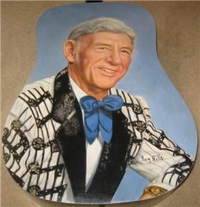 Hank Snow Oil Portrait on Guitar by Roy Bills Michigan Artist Country 