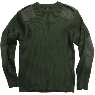 Alpha Industries Military Commando Sweater / Sweatshirt (Olive, S)