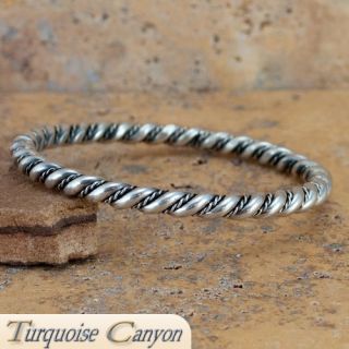 Navajo Native American Sterling Silver Bangle Bracelet SKU 224541 