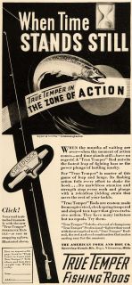 1934 Ad American Fork & Hoe Co True Temper Fishing Rods   ORIGINAL 