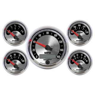   Kit Black Speedometer Water Temp Fuel Level Volt Oil PSI Kit