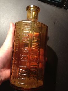   Bottle 1852 Lancasters Indian Vegetable Jaundice Bitters Amber