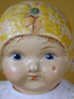 Vintage Composition Doll Louis Amberg & Son Sunny Orange Maid Doll