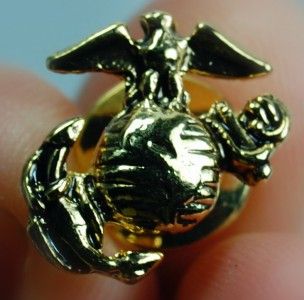 Gold USMC US Marines American Flag Lapel Pin Medal Marine Corps