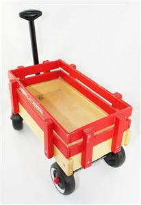 1996 Radio Flyer Town Country Mini Red Wagon Collectable Wood Model 6 