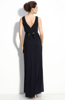 New Amsale Empire Waist Jersey Dress Gown Size 18 $300 Navy