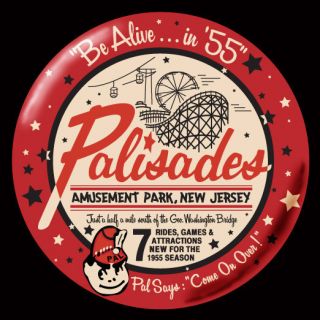Palisades Amusement Park 2 1 4 1955 Ad Pinback Button