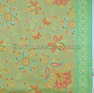 Amy Butler Soul Blossoms Sari Blooms Moss Green Paisley Quilt Fabric 