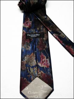 New Mens Designer Christian Dior 100 Silk Floral Neck Tie Free 