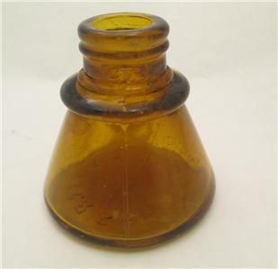 Vintage 1880s Era Carters Ink Bottle Amber 82