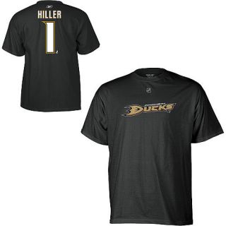 Anaheim Ducks Reebok Jonas Hiller 1 Black Player T Shirt sz XL