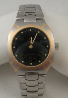   Omega Seamaster Analog Digital Stainless 18K Gold Swiss Watch