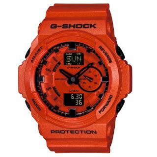   Casio G Shock Analog Digital XL Orange Resin Watch GA150A 4A