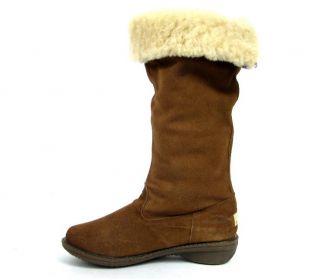 Bearpaw Boots Ambler Tan Suede Sheepskin Sz 8 9 10 Shearling Wool 