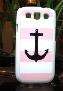 Samsung Galaxy S3 Soft Pink Nautical Anchor Print Case