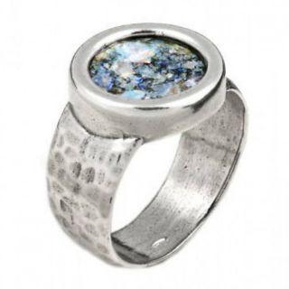 stylish ring 925 sterling silver and ancient roman glass custom size