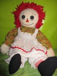  36 TALL RAGGEDY ANN VINTAGE 1960s DOLL in FLOWER TOPw/APRON&BLOOMERS
