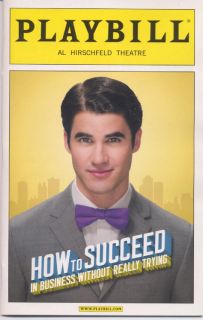 Darren Criss Glee Playbill How to Succeed in Business Beau Bridges 