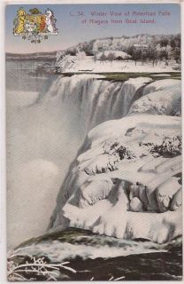 Niagara Falls NY Postcard Winter View of American Falls Divided Back 