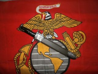 USMC Army 10 M1 American Fork Hoe Bayonet Scabbard Both with Flaming 