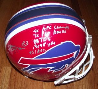 Andre Reed Buffalo Bills Autograph Riddell Full Size F s Stat Helmet 