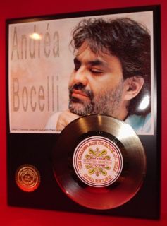 Andrea Bocelli Gold 45 Record Limited Edition Display