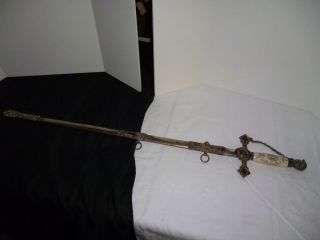 Antique Henderson Ames Co Masonic Knights Templar Sword 1893 1923 Old 