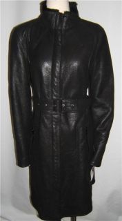 Andrew Marc Black Shearling Long Coat Size Large $2 999
