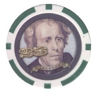 Andrew Jackson Poker Chip $25 United States President