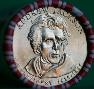 2008 P BU Andrew Jackson Presidential 25 Coin Golden Dollar Roll 7th 