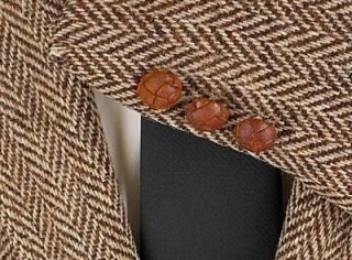 38 s Harris Tweed Brown Wool Herringbone 2 BTN Sport Coat Jacket Suit 