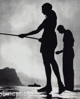 1936 88 Greece Young Men Fishing Photo Art Herbert List
