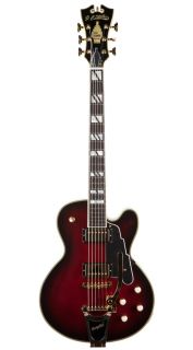 Angelico Nysd T Blk Cherry Solid New Electric Guitar with Deluxe 