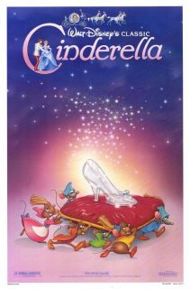 Cinderella Movie Poster 1SHT R87 Original Slipper 27x41