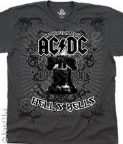 AC DC Black Bells Angus Hells Bells T Shirt M L XL XXL