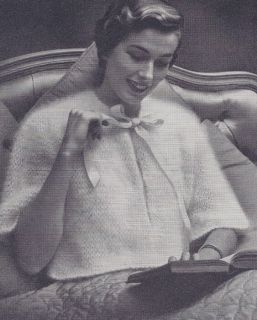 Vintage Knitting Pattern to Make Angora Bed Jacket Sweater not 