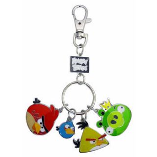Angry Birds   Metal Keychain with Charms   RED, BLUE, YELLOW & KING 