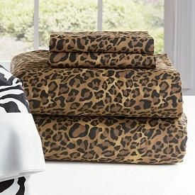 Queen 300TC Leopard Animal Print Sheet Sheets Set New Bedding