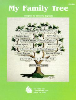 My Family Tree Genealogy Cross Stitch Chart Ancestry for Generations 2 